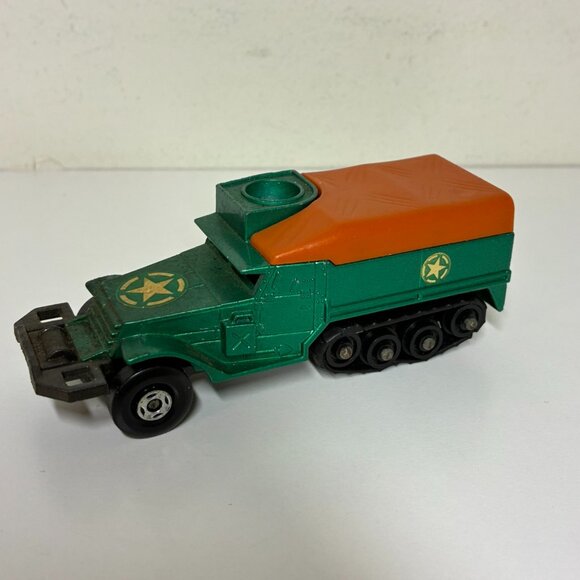 Matchbox Battle Kings A1 US Army Half Track K-108 1974 Die Cast Metallic Green - Picture 1 of 8